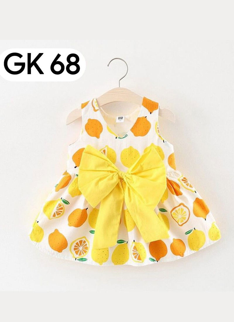 Yellow Colour GURUKRUPA Fancy Stylish Party Wear Girls Kids Colllection GK-68